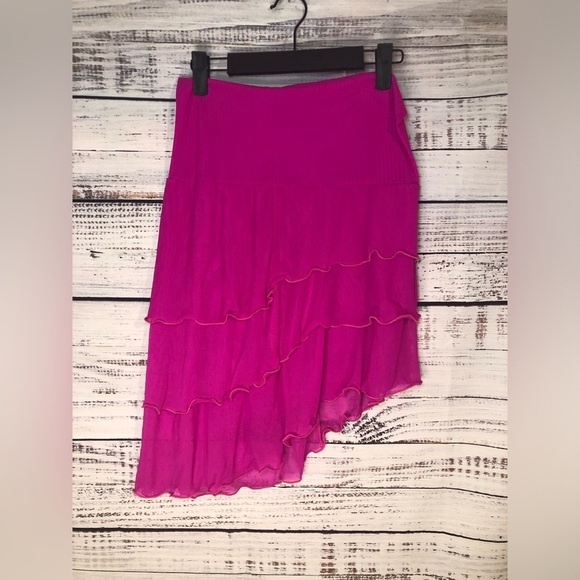 🌺Vibrant Hot Pink Layered Swim Coverup S/M 🌺 - Picture 2 of 11